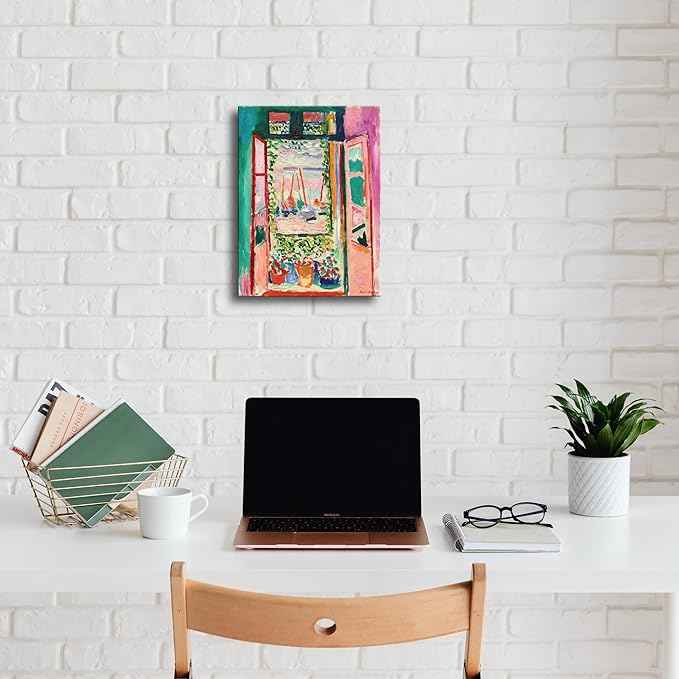Wieco Art Canvas Print Wall Art Open Window Collioure 1905 by Henri Mattise Abstract Colorful Art Matisse Posters Canvas Prints for Wall and Home Office Decorations