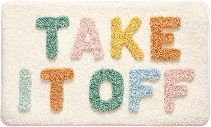 Ankah Get Naked Bath Mats, Rude Swear Words Unique Funky Cute Bathroom Rugs, Non Slip Rubber Backed Machine Washable, Cool Shag Absorbent Bath Rug for You Home, 17.32" x 29.92" (TAKE IT Off)
