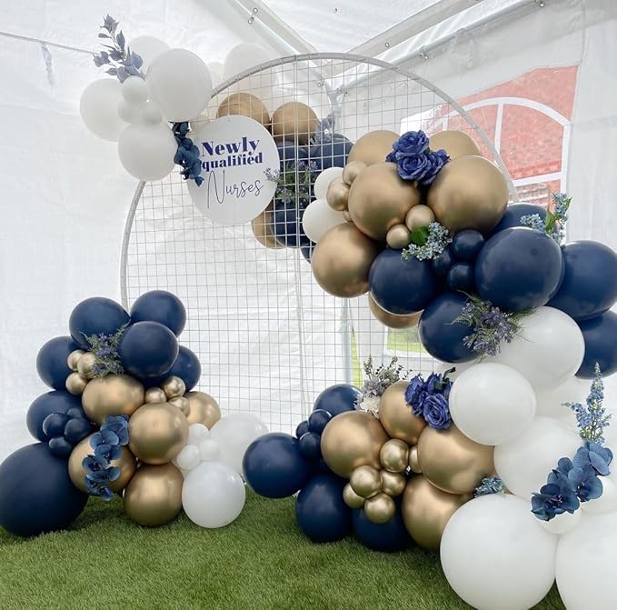 Bezente Navy Blue Giant Balloons 36 Inch - 8 Pack Jumbo Blue Large Round Dark Blue Latex Balloon for Bridal Shower Graduation Wedding Party Decorations