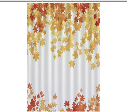 Fall Maple Shower Curtain Leaves Autumn Natural Scenery Havest Famhouse Waterproof Washable Fabric Bathroom Shower Curtains for Bathroom Decorations Home Indoor Decor 47x72Inch