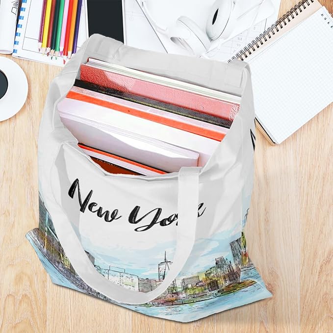Jeilink New York Souvenirs and Gifts Beach Weekender Tote Travel Reusable Grocery Bags Girls Trip
