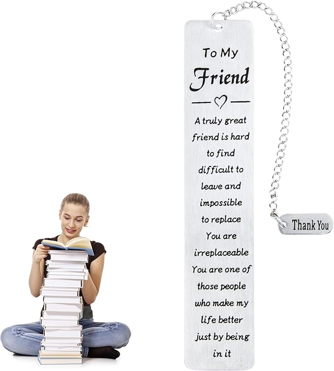 Friend Metal Bookmark for Women – Long Distance Friendship Gifts for Book Lovers, Unique Best Friend Gift for Female Friends, Sentimental Bookmark for Reading Women, Thoughtful Gifts for Friends