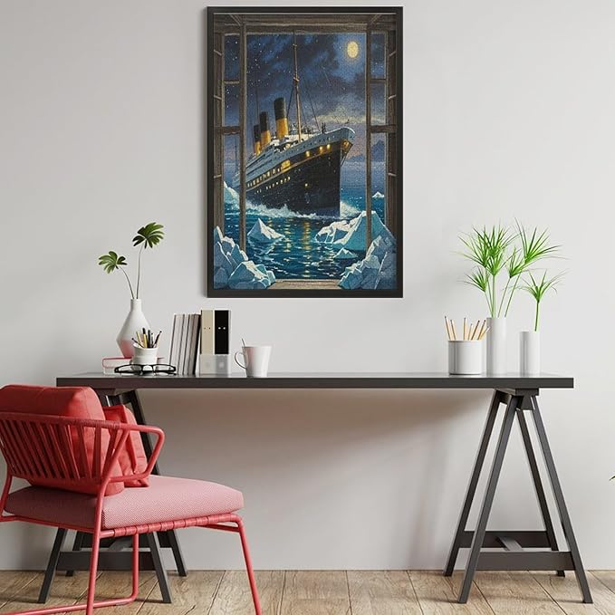 Puzzles for Adults 1000 Pieces Wooden Jigsaw Puzzle - Silent Ship Theme Puzzle，Party Games，Family Toys，Educational Puzzles，Stress Relief Wooden Puzzle，Gifts for Family，Colleagues and Friends