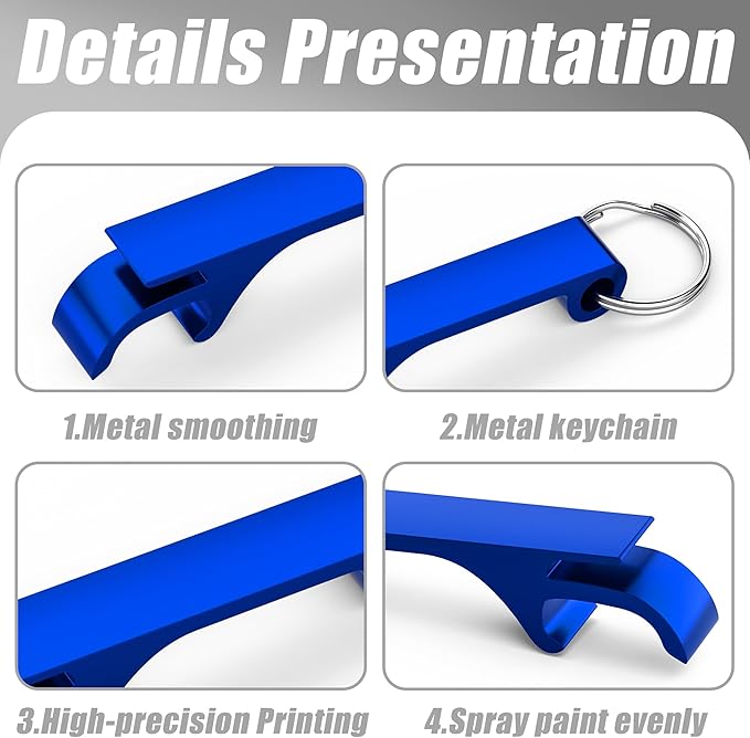 100 Pcs Personalized Bottle Opener Keychain, Engrave Your Own Logo Text Custom Aluminum Beer Bottle Opener Can Opener for Wedding Favors, Bar, Graduation, Birthday Party, Anniversaries (100 Pcs)