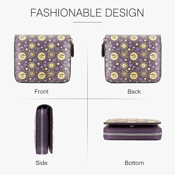 Genuine Small Wallet for Women, Slim RFID Blocking Credit Card Holder with ID Window, Compact Purses for Women with 26 Card Slots