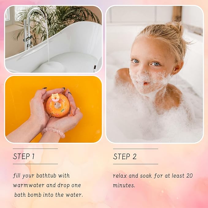 9XXL Bath Bombs Gifts Set, BusyMouth 9pc Kids Bath Bombs with Surprise Toys | Non-Toxic Bubble Bath | Birthday Gift Set for Girls & Boys Ideal Gift for Mother's Day Valentines