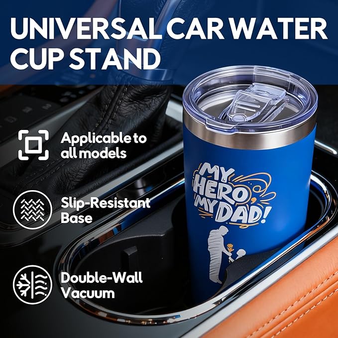 2025 Christmas Gifts for Dad, 20oz Engraved Tumbler from Daughter Son - Stainless Steel Insulated Cup with Lid, Leakproof Travel Mug for Coffee, Chrismas and Birthday Gift for Him,Blue