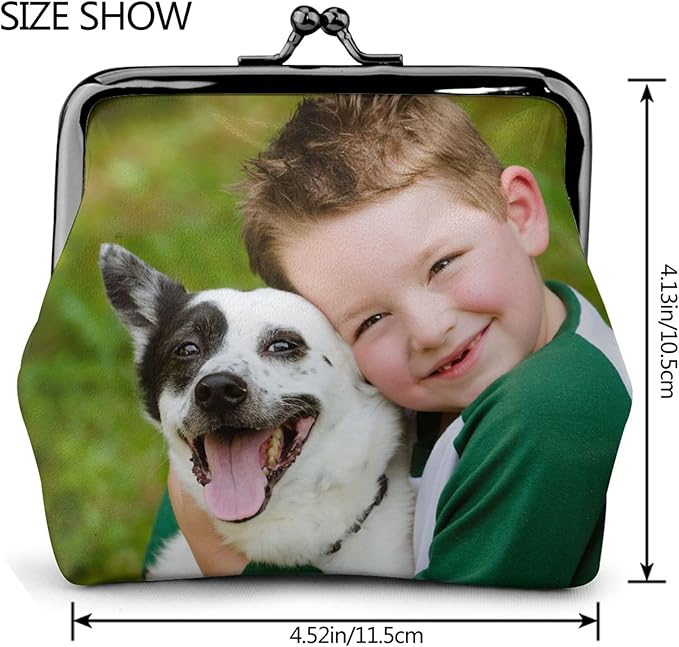 Custom Coin Purse Personalized Change Purse Design Your Photo Logo Name Change Purse Wallet Zipper Durable Cash Pouch Storage Bag for Women Gifts (Style 1)