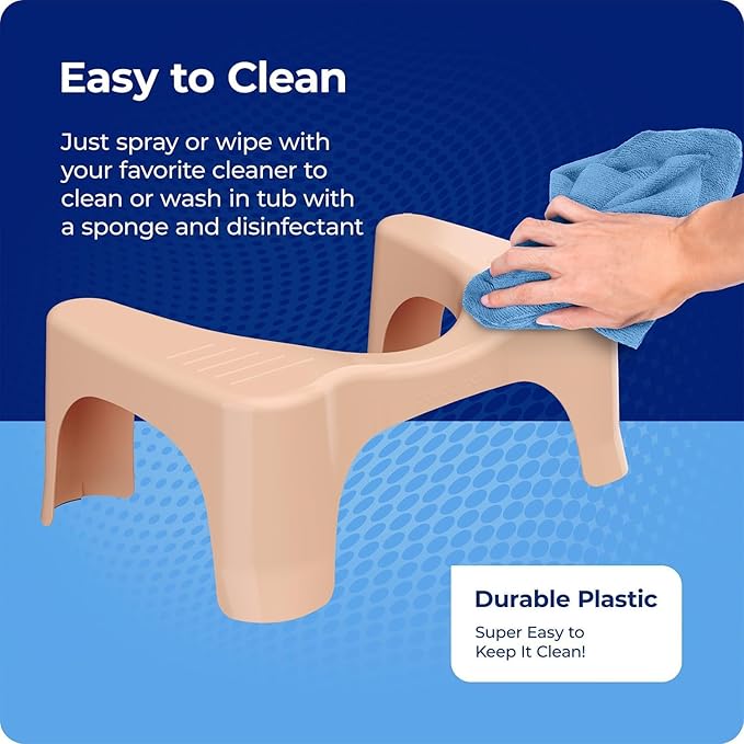 Squatty Potty Simple Bathroom Toilet Stool, Peach 7", Ergonomic Stool – Posture-Enhancing Bathroom Footrest for Improved Digestion & Constipation Relief