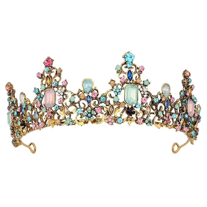 Didder Baroque Vintage Crowns and Tiaras - Royal Princess Crowns for Girls and Women - Wedding, Halloween, Christmas, Prom, Birthday and Party
