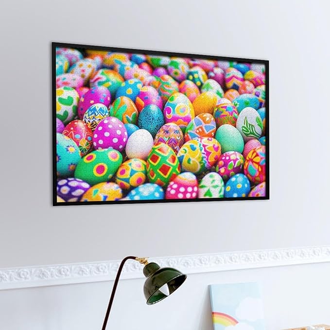 Wooden Puzzle - Easter Eggs Jigsaw Puzzles，Wooden Puzzles for Adults 1000 Pieces Challenge Puzzles，Educational Games，Family Puzzles，Unique Gifts for Wall Art,Funnny Puzzles