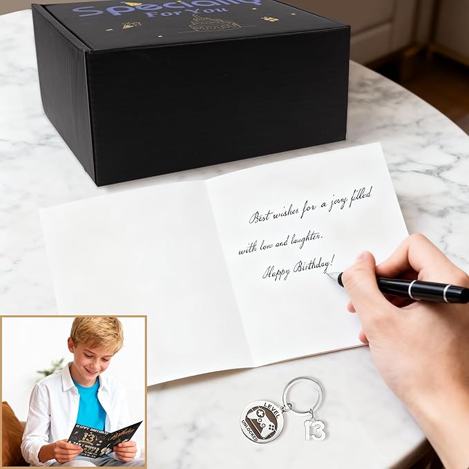 13th Birthday Gifts For Boys,13 Year Old Boy Birthday Gift Ideas with 12 Oz Tumbler, Funny Socks,Birthday Card, Bracelet,Keychain,Coolest Gifts for 13 Son Grandson Nephew Friend Birthday