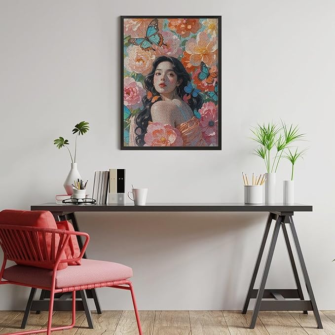 Wooden Puzzle - African American Afro Woman Jigsaw Puzzles，Wooden Puzzles for Adults 500 Pieces Unique Gifts for Wall Art，Challenge Puzzles，Educational Games，Family Puzzles