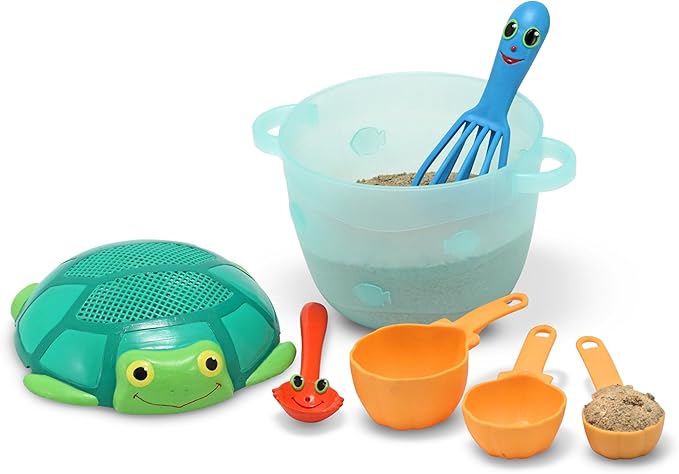 Melissa & Doug Sunny Patch Seaside Sidekicks Sand Baking Set-Beach Toy, Outdoor Play for Kids Ages 3+