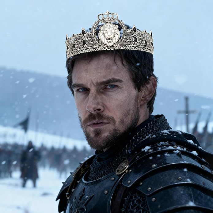 King Crown and Birthday Sash, King Crown for Men,Gold Men's Tiara Prince Diadem,Royal Medieval Cosplay Birthday Prom Halloween Hair Accessories