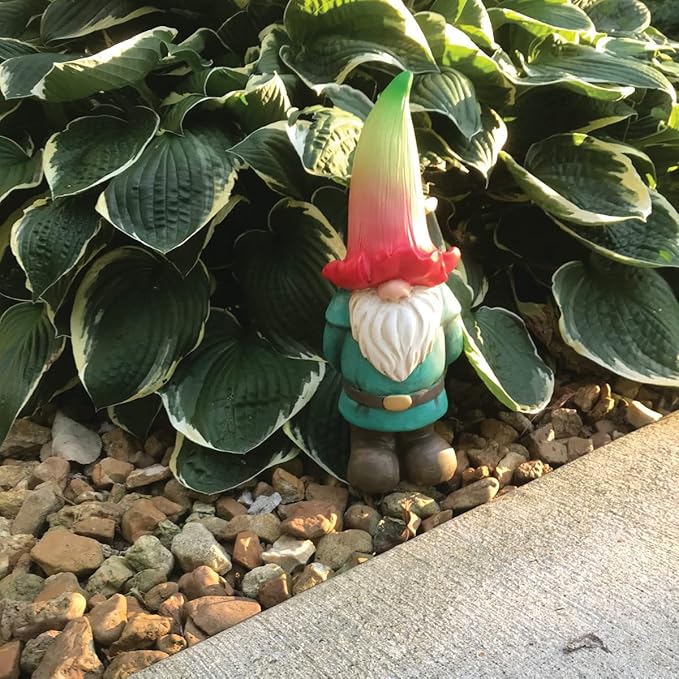 Design House 395863 Indoor/Outdoor Gnome with Flower Hat Figurine Statue for Garden Patio Home & Office Décor Housewarming Gifting Birthdays, 12-Inch, Multicolor