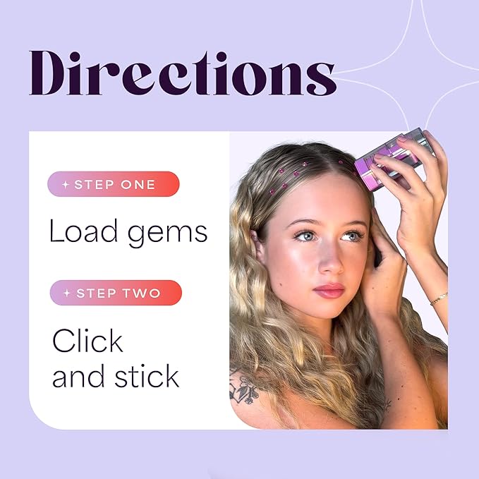 Hally Hair Gems Pen Refill Set - Includes 180 Multicolored Adhesive Gem Stickers Hair Jewels - Stylish Hair Accessories for School, Halloween, Festivals, Wedding, Parties & More