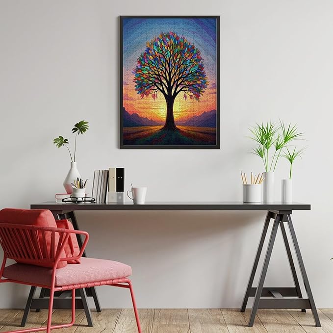 Jigsaw Puzzles for Adults 500 Piece - Colorful Tree Themed Wooden Puzzles，Unique Gifts for Wall Art ，Funny Puzzles，Stress Relief Games，Puzzle Games Challenge Puzzles
