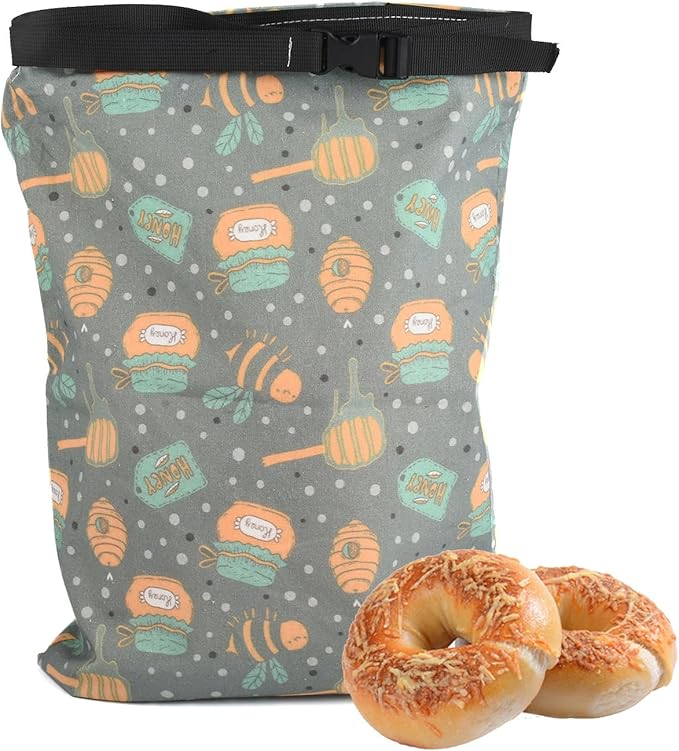 1 Pack XL Beeswax Bread Bags with Zipper Seal – Reusable Cotton Linen Waxed Bread Bags for Homemade Bread, Sourdough Storage, Eco-Friendly Bees Wax Bag Alternative to Plastic (1Pack)