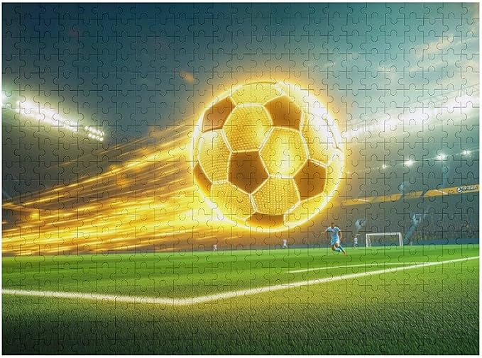 Wooden Puzzle - Football Soccer Ball Jigsaw Puzzles，Wooden Puzzles for Adults 500 Pieces Challenge Puzzles，Educational Games，Family Puzzles，Unique Gifts for Wall Art