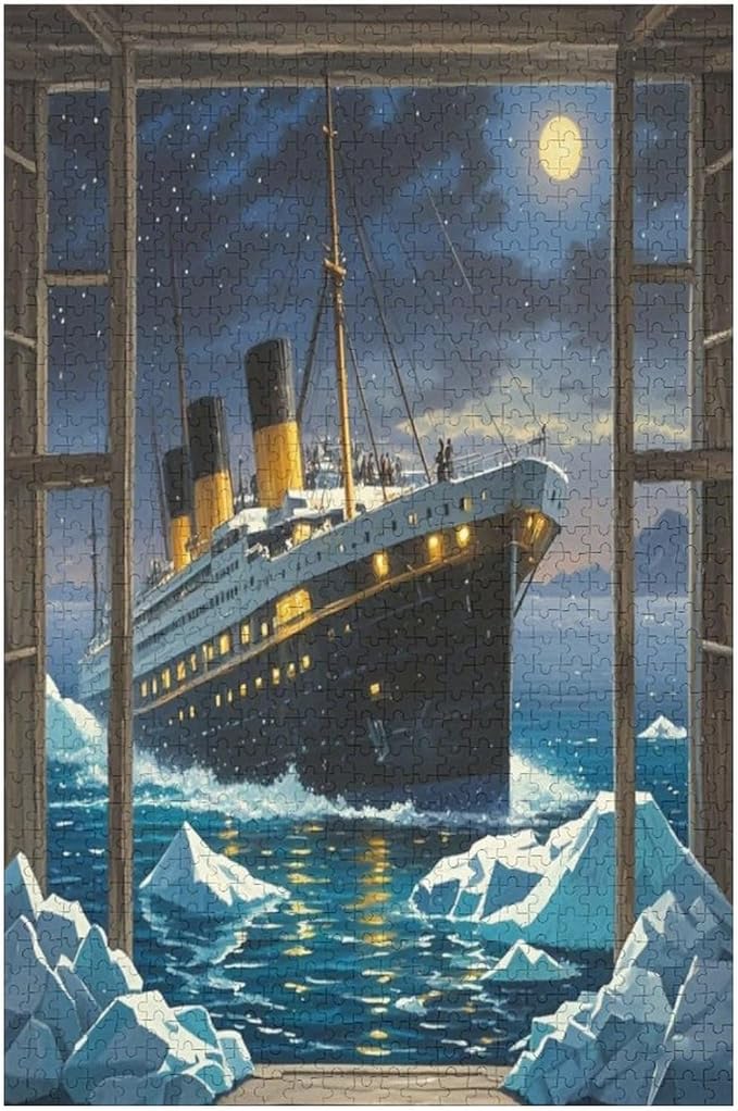 Puzzles for Adults 1000 Pieces Wooden Jigsaw Puzzle - Silent Ship Theme Puzzle，Party Games，Family Toys，Educational Puzzles，Stress Relief Wooden Puzzle，Gifts for Family，Colleagues and Friends