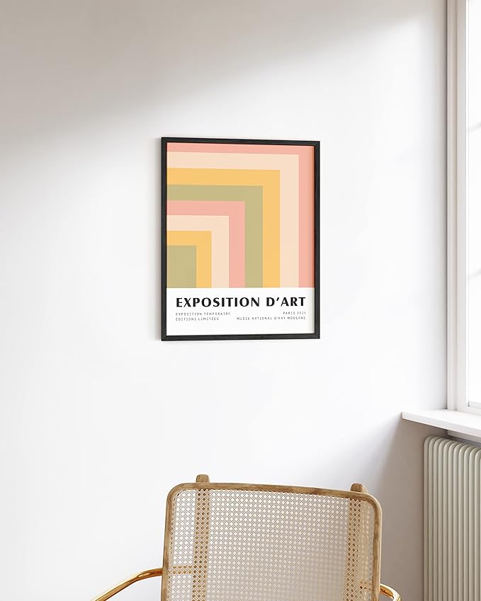 HAUS AND HUES Danish Pastel Posters – Trendy Aesthetic Art, Geometric Angles Print, Abstract Art Exhibition Wall Decor (Unframed, 16"x20")
