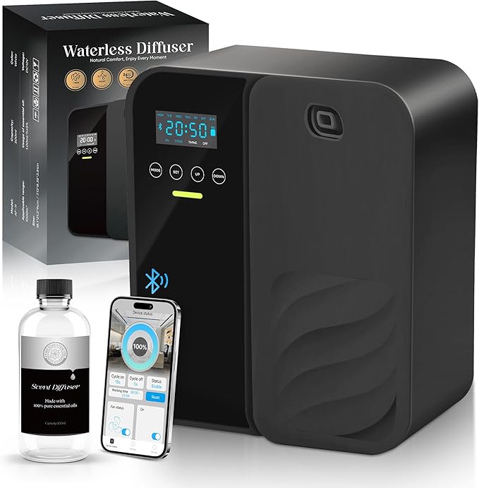 Hotel Scent Diffuser, House Scent Machine, 5000 Sq.Ft of Coverage, 500ml Large Capacity Aromatherapy Machine, Scent Diffusers for Home Large Room, Office Waterless Essential Oil Diffuser