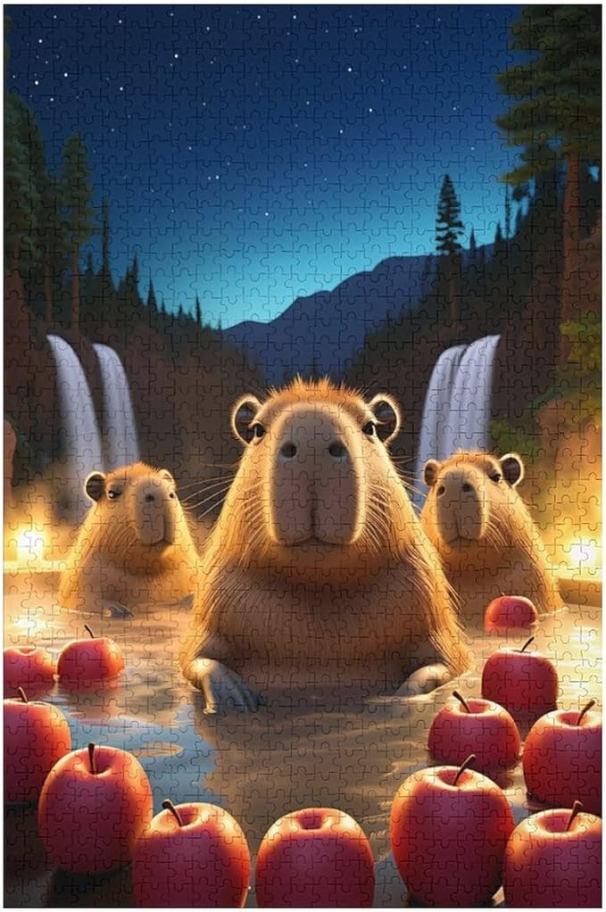 Jigsaw Puzzles for Adults 1000 Piece - Cute Capybara Wooden Puzzles, Puzzle Games, Stress Relief Games, Funny Puzzles，Unique Gifts for Wall Art，Family Puzzles