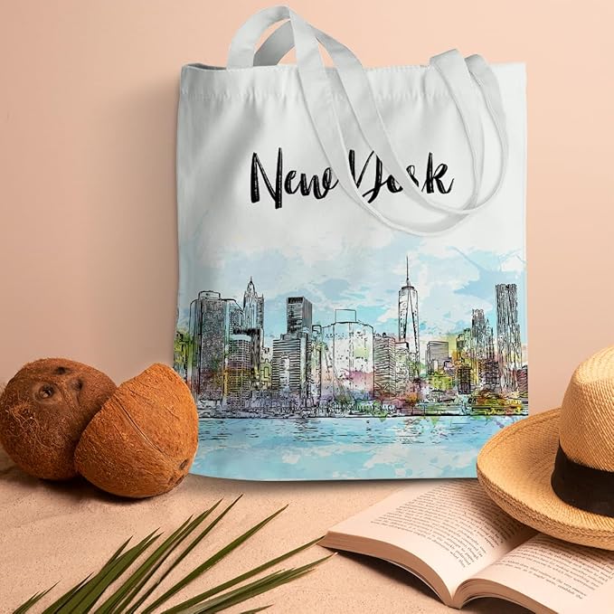 Jeilink New York Souvenirs and Gifts Beach Weekender Tote Travel Reusable Grocery Bags Girls Trip