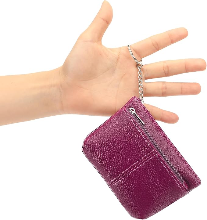 SENDEFN Leather Coin Purse for Women Small KeyChain Change Pouch Credit Card Holder