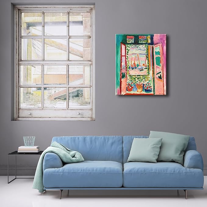 Wieco Art Canvas Print Wall Art Open Window Collioure 1905 by Henri Mattise Abstract Colorful Art Matisse Posters Canvas Prints for Wall and Home Office Decorations
