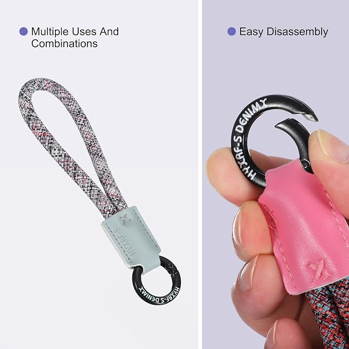 PATIKIL Handmade Cowhide Key Chain,Stylish Bag Pendant Leather Car Key Lanyard Mobile Phone Keychain Accessories, 2 Pack