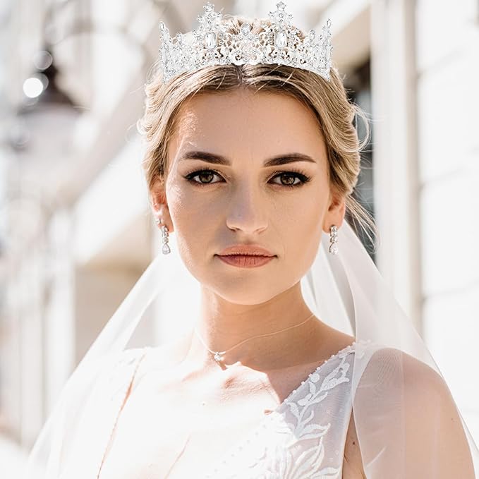 Didder Silver Tiaras and Crowns for Women and Girls Queen Crown Princess Tiara Wedding Birthday Prom Headpiece