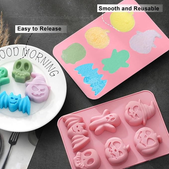 EDSRDRUS Soap Making Kit Series - Soap Making Supplies with Glycerin Soap Base, Silicone Molds, Fragrance Oils, Pigments & More (Purple Halloween Soap Making Kit)