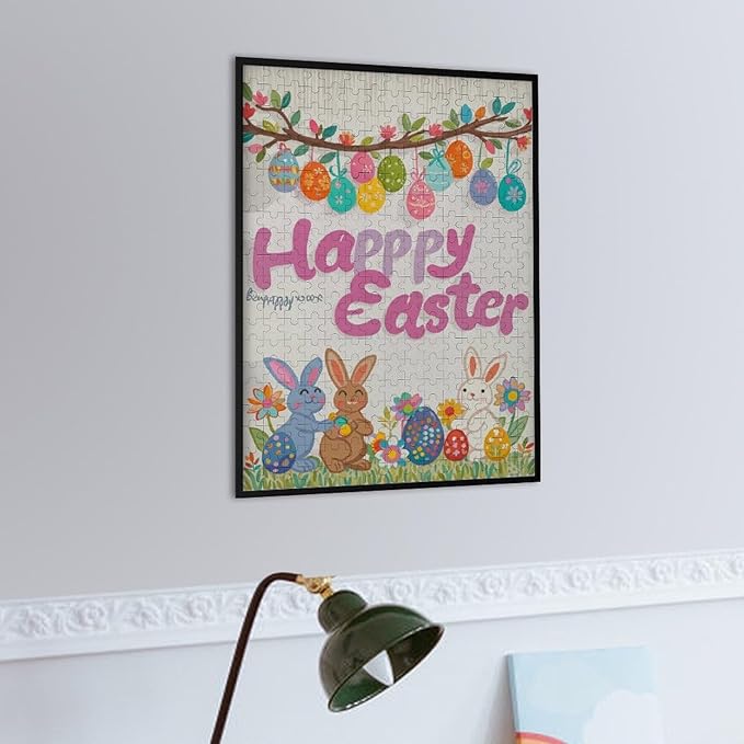 Wooden Puzzle - Easter and The Rabbit Jigsaw Puzzles，Wooden Puzzles for Adults 300 Pieces Unique Gifts for Wall Art，Challenge Puzzles，Educational Games，Family Puzzles