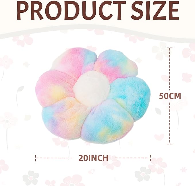 20” Flower Pillow Flower Shaped Throw Pillow Colorful Daisy Flower Pillows Seating Cushions for Adults Kids Throw Pillows Couch Decor