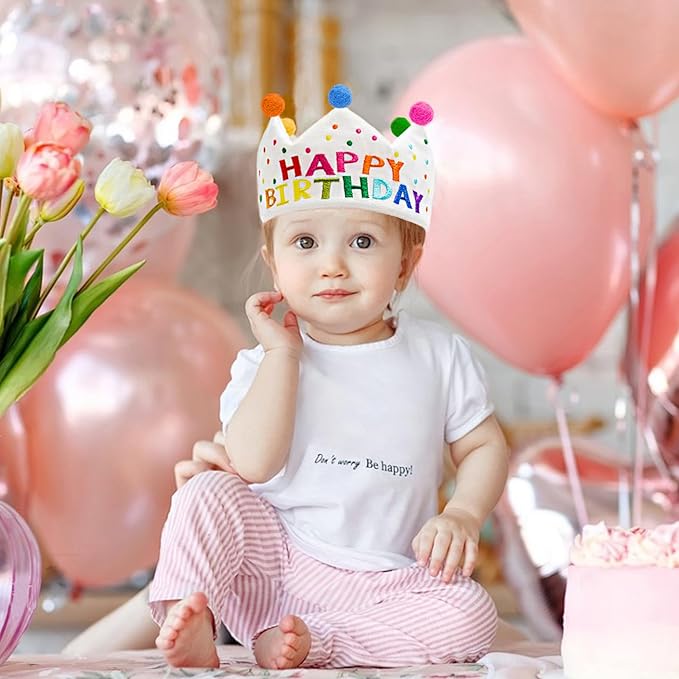 Personalized Hand Embroidered Crown, Customed Birthday Crowns for Kids Birthdays Party, Fit All Ages