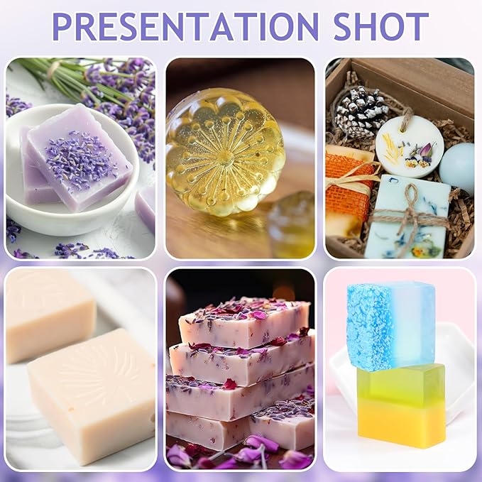 OverZyn Soap Making Kit for Adults, DIY Soap Making Kit Abundant Accessories Contains Mould Soapbase Essential Oils and Dried Flowers Fun Handmade Crafts Beginner Friendly for Homemade Craft
