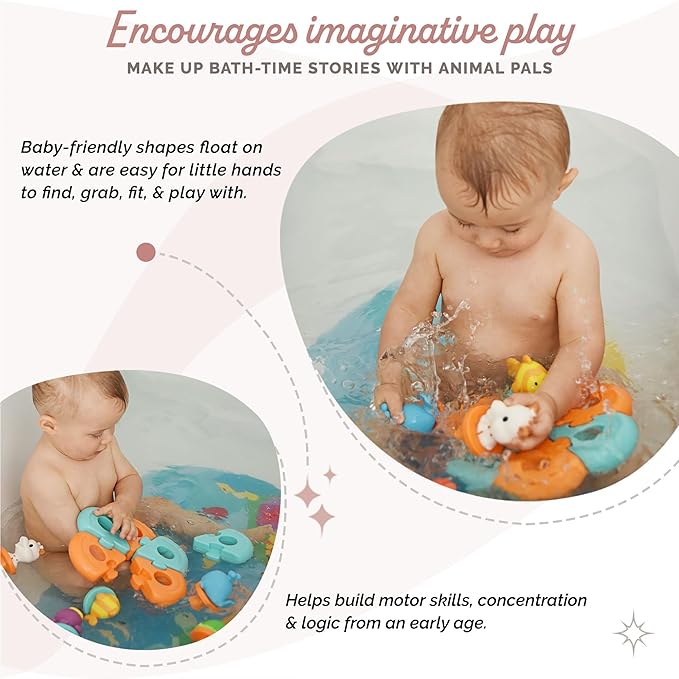 Sophie la girafe Bath Puzzle | Fun & Colorful | Animals Spray Water When Pressed | Easy to Clean