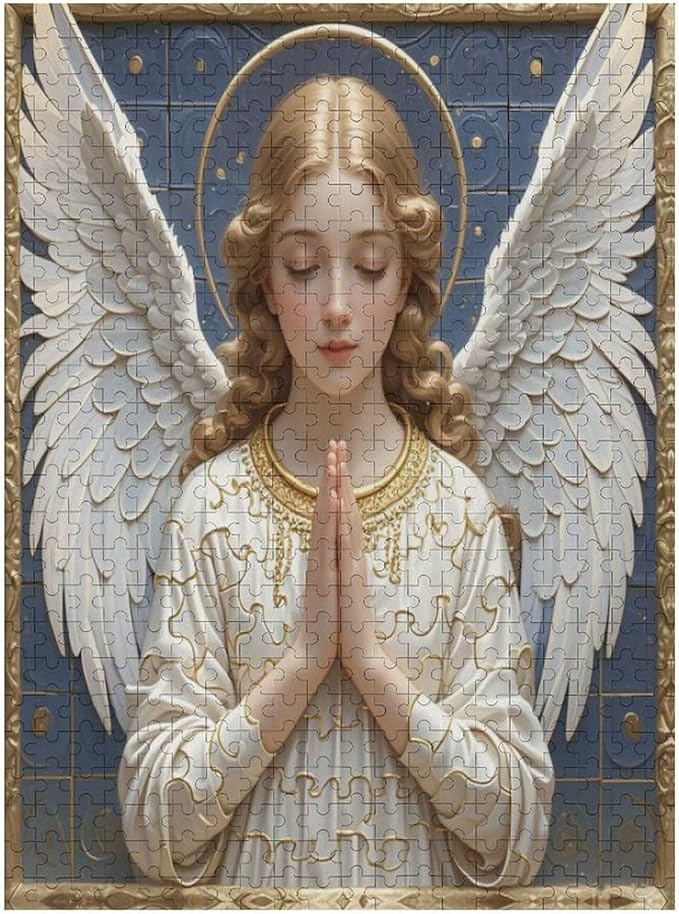 Wooden Puzzle - Classic Angel Praying Jigsaw Puzzles，Wooden Puzzles for Adults 500 Pieces Challenge Puzzles，Educational Games，Family Puzzles，Unique Gifts for Wall Art