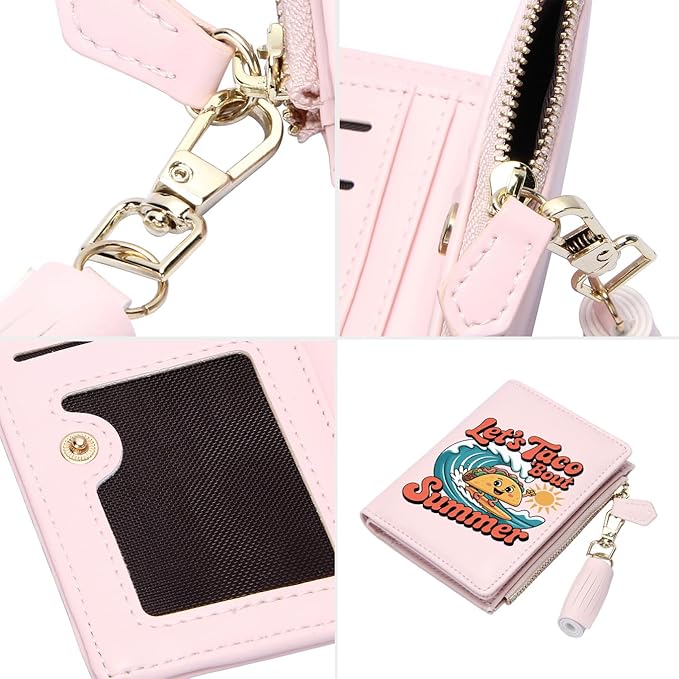 GEEAD Custom Design Small Wallets for Women Bifold Slim Coin Purse Zipper ID Card Holder for Christmas
