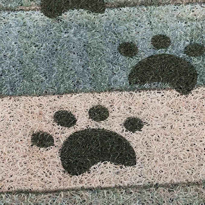 Darkyazi 23.6" x 35.4" Colorful Doormats Entrance Front Door Rug Funny Outdoors/Indoor/Bathroom/Kitchen/Bedroom/Entryway Floor Mats，Non-Slip Polyvinyl Chloride (Dog Paw Print-Water Green)