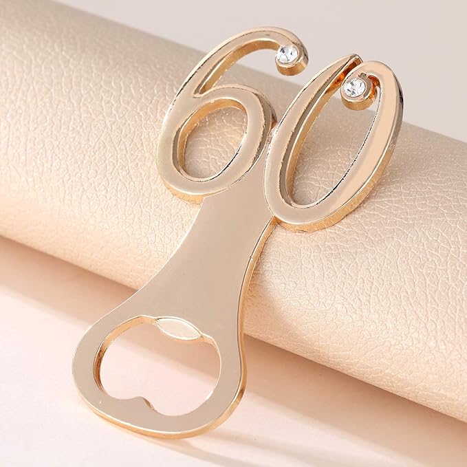 24 Pack Creative Bottle Openers for 60th Birthday Party Favors 60th Wedding Party 60th Birthday Party Souvenirs Decorations for Guests (60th)