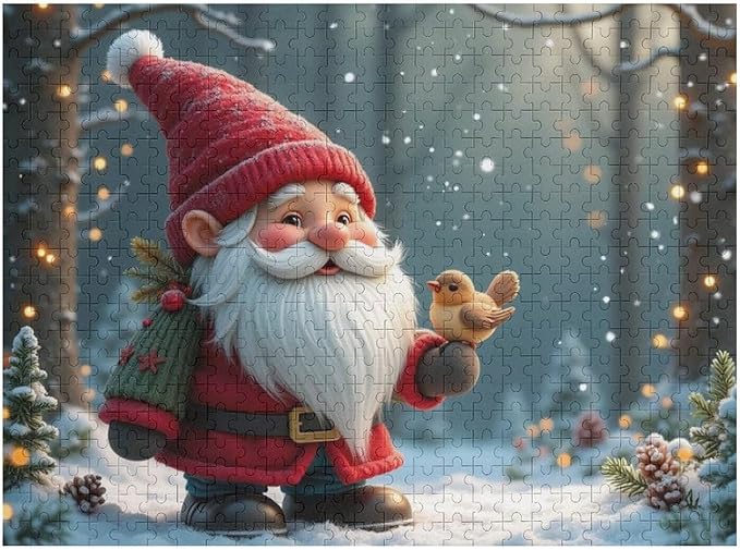 Wooden Puzzle - Vintage Christmas Gnome Wooden Puzzles for Adults 500 Pieces Challenge Puzzles，Educational Games，Family Puzzles，Unique Gifts for Wall Art ，Funny Puzzles