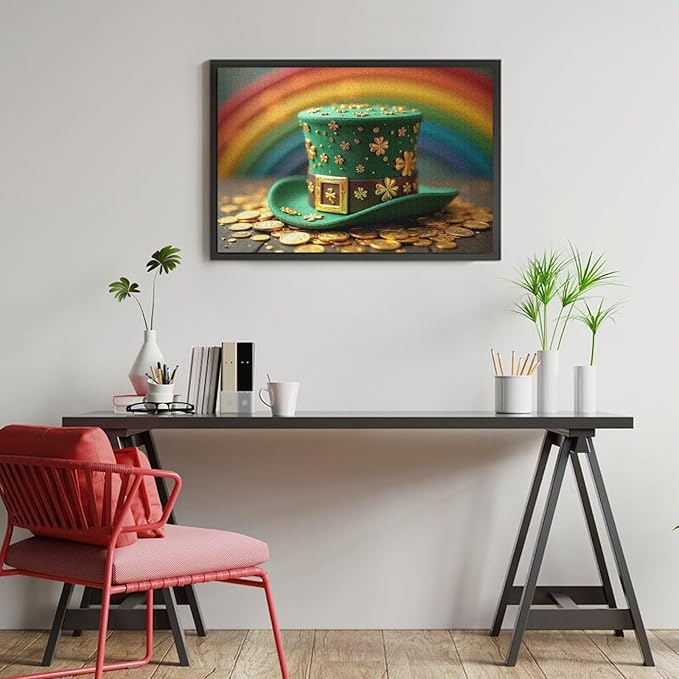 Wooden Puzzle - St Patrick's Day Hat Wooden Puzzles for Adults 1000 Pieces Challenge Puzzles，Educational Games，Family Puzzles，Unique Gifts for Wall Art ，Funny Puzzles