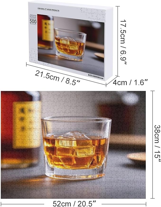 Liquor Alcohol Spirits Drink Whiskey - 500 Piece Jigsaw Puzzles for Adults，Stress Relieving Game Props Positive Thinking Puzzles Party Entertainment Puzzles for Adults and Teens Toy