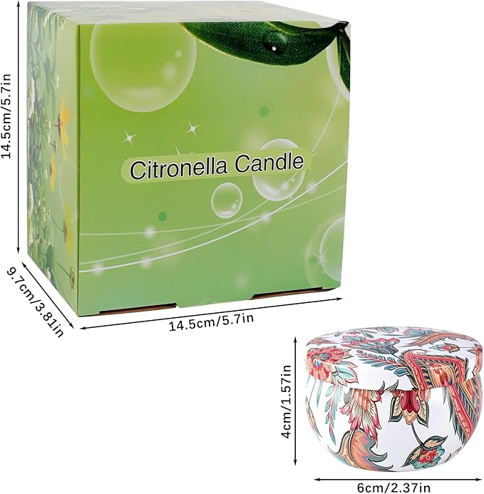 8x2.5oz Citronella Scented Candles,Indoor&Outdoor Natural Soy Wax jar Candles Set for Home Decor,Patio Garden Backyard Camping Summer