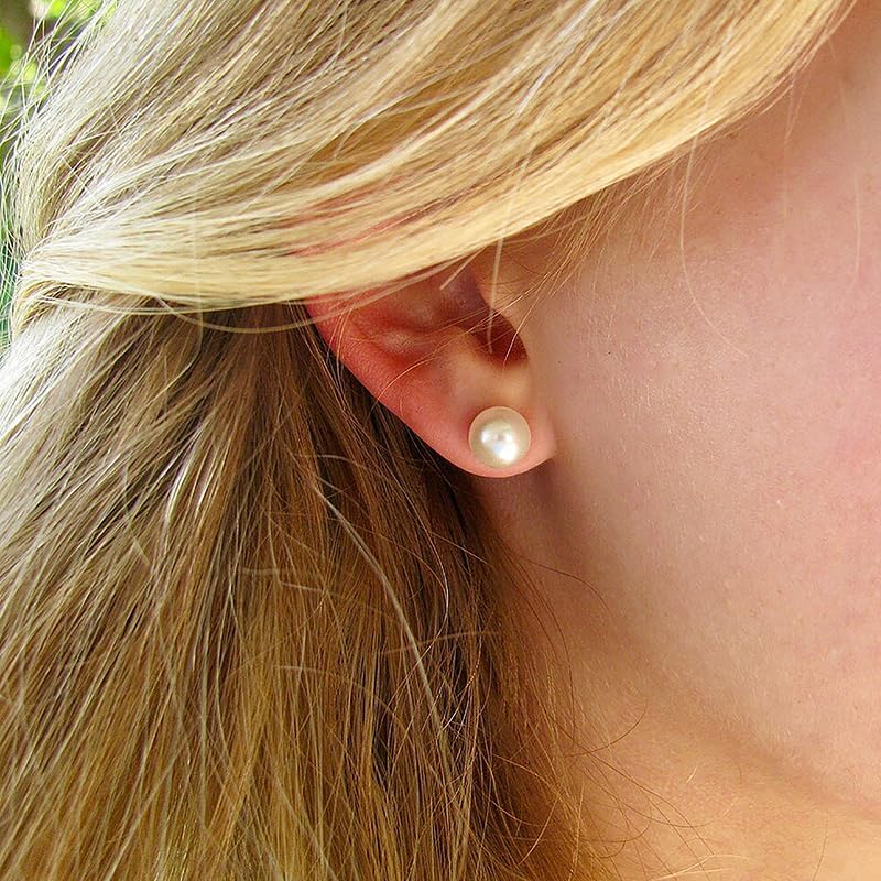 Graduation Gifts for Her, 8mm Genuine Pearl Earrings with Sterling Silver Post, Inspirational 2025 Graduation Gifts for Best Friend, Sister, Daughter - Image 4