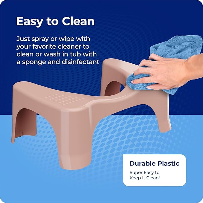 Squatty Potty Simple Toilet Stool 7-Inch in Clay – Ergonomic Bathroom Accessory for Natural Squatting Posture, Doctor Recommended, Durable Plastic Design