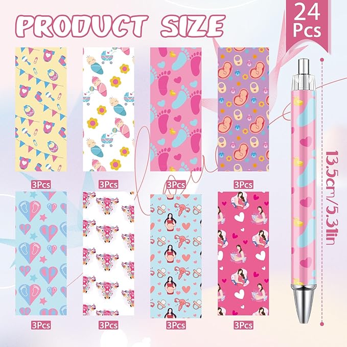 Labor and Delivery Nurse Pens Gifts 24 Pcs NICU Ballpoint Pen Set L&d Retractable Smooth Writing Ballpoint Pen Nurse OBGYN Appreciation Gift for Medical Assistants Teacher Doctor Supplies